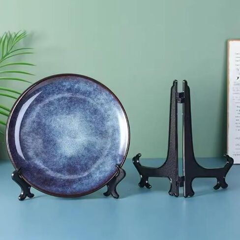 4pcs Portable Dish Display Stand Foldable Plastic Photo Frame Stand Racks Plate Saucer Pottery Display Home Storage Rack,Clear 4 inches,High 10cm in Saudi Arabia