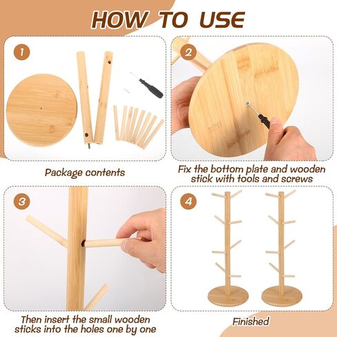 2 قطعة من حامل البريتزل مقاس 19.5 بوصة حامل عرض البريتزل على شكل شجرة الخيزران مع 8 أذرع لتعليق الخبز والكعك والنقانق والكعك، مثالي لمهرجان أكتوبر in Kuwait