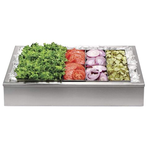 HUBERT Cold Foods and Beverage Server Stainless Steel - 30"L x 24"W x 8"H in Saudi Arabia