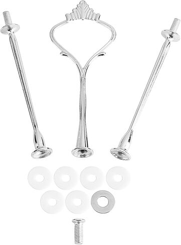 Cake Stand Hardware, Metal Tiered Tray Hardware Multi Tier Cake Plate Stand Hand Fittings for Cupcake Dessert Platter Serving (Round three-layer gold in Saudi Arabia