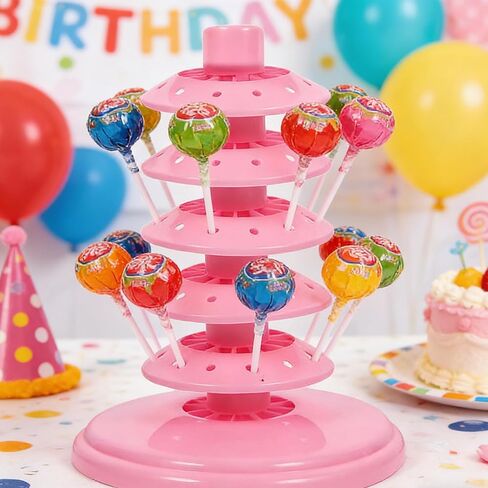 Adjustable Multi-Layer Desktop Lollipop Stand Candy Holder Portable Pp Material Display Rack for Party Events and Home Use in Saudi Arabia