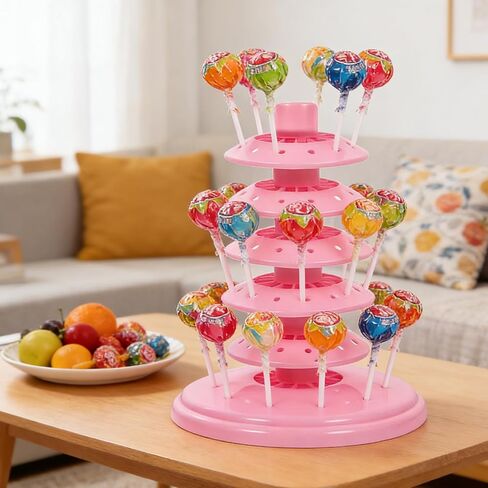 Adjustable Multi-Layer Desktop Lollipop Stand Candy Holder Portable Pp Material Display Rack for Party Events and Home Use in Saudi Arabia