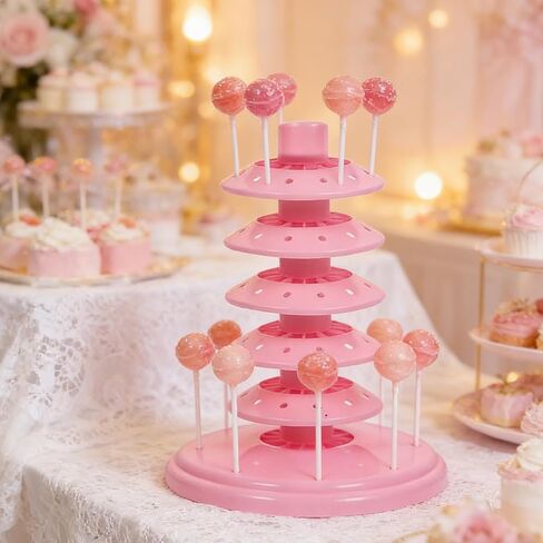 Adjustable Multi-Layer Desktop Lollipop Stand Candy Holder Portable Pp Material Display Rack for Party Events and Home Use in Saudi Arabia
