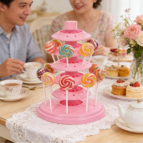 Adjustable Multi-Layer Desktop Lollipop Stand Candy Holder Portable Pp Material Display Rack for Party Events and Home Use in Saudi Arabia