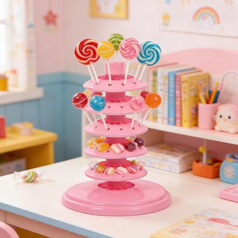 Adjustable Multi-Layer Desktop Lollipop Stand Candy Holder Portable Pp Material Display Rack for Party Events and Home Use in Saudi Arabia