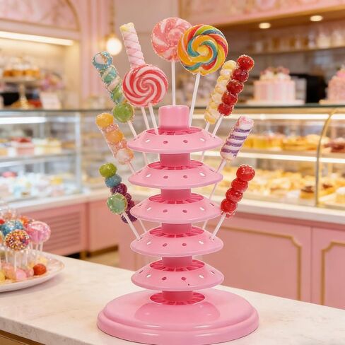 Adjustable Multi-Layer Desktop Lollipop Stand Candy Holder Portable Pp Material Display Rack for Party Events and Home Use in Saudi Arabia