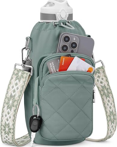 SYTRAH Water Bottle Bag Crossbody，Insulated Water Bottle Purse Crossbody Water Bottle Holder with Strap 40 oz in Kuwait