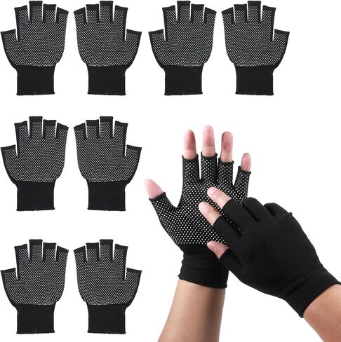 Hariendny 8 Pcs Lightweight Men and Women, Half-Finger Slip Breathable Fingerless Work Gloves, Cycling Thin Glove, Fingerless Work Gloves for Climbing, Gym, Training, Workout, Weight Lifting Outdoor in Saudi Arabia