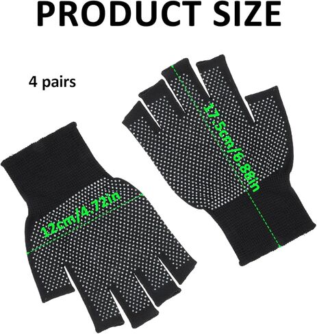 Hariendny 8 Pcs Lightweight Men and Women, Half-Finger Slip Breathable Fingerless Work Gloves, Cycling Thin Glove, Fingerless Work Gloves for Climbing, Gym, Training, Workout, Weight Lifting Outdoor in Saudi Arabia