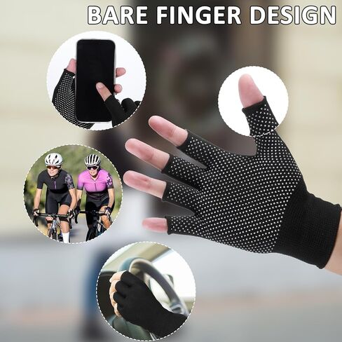 Hariendny 8 Pcs Lightweight Men and Women, Half-Finger Slip Breathable Fingerless Work Gloves, Cycling Thin Glove, Fingerless Work Gloves for Climbing, Gym, Training, Workout, Weight Lifting Outdoor in Saudi Arabia
