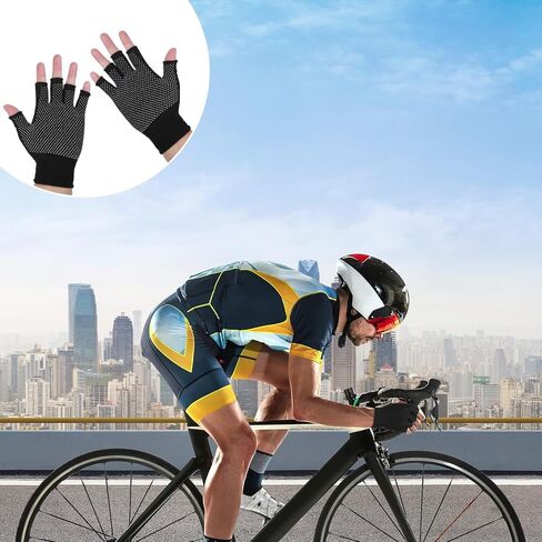 Hariendny 8 Pcs Lightweight Men and Women, Half-Finger Slip Breathable Fingerless Work Gloves, Cycling Thin Glove, Fingerless Work Gloves for Climbing, Gym, Training, Workout, Weight Lifting Outdoor in Saudi Arabia