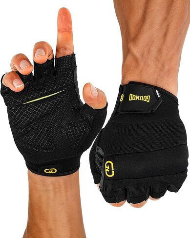Workout Gloves for Men & Women - Fingerless Padded Weight Lifting Gloves with Non-Slip Grip & Short Wrist Design, Gym Glove for Training, Exercise, Cycling, and Fitness in Saudi Arabia