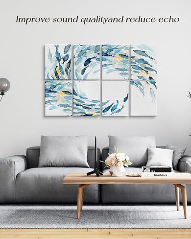 ARPEOTCY Acoustic Art Wall Panels for Bedroom, Recording Office, podcast, TV, 48x32in, Ocean Wall decor, Watercolor Fish Art Picture, Soundproof Sound Absorbing, 8pcs in Kuwait