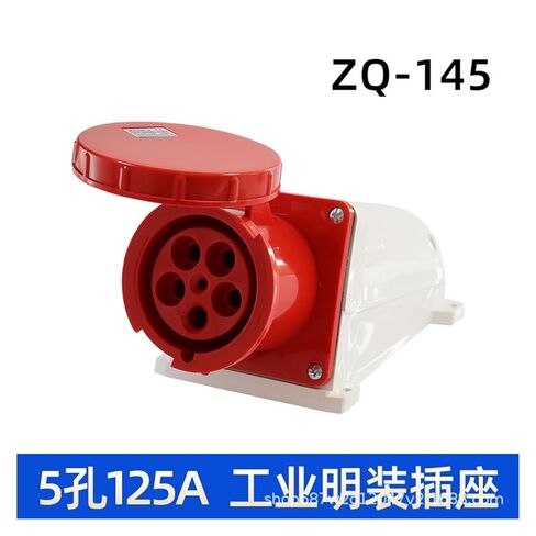الصناعية المكشوفة ثلاث مراحل أربع أسلاك المقبس 5 حفرة 125A الطيران التوصيل للماء IP44 ZQ-145 in Kuwait