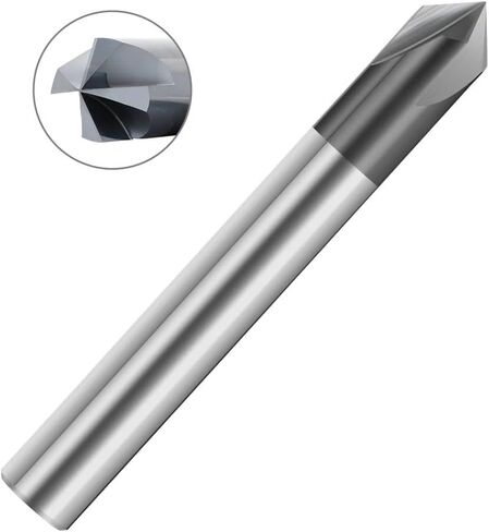 Carbide Chamfer End Mill 4 Flute V Groove Router Bit 3-25mm Dia 90 Degrees Engraving Milling Cutter for Alloy Steels(16xD16x100L) in Saudi Arabia