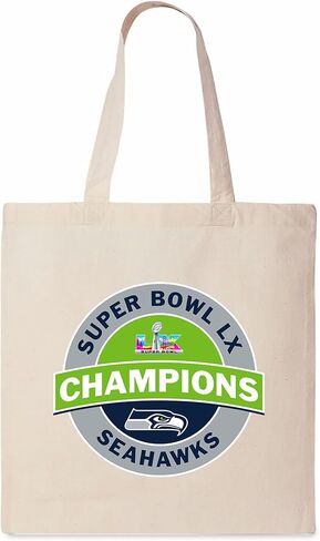 Northwest NFL Super Bowl 2026 Seattle Seahawks Champs Canvas Tote Bag, 14 x 15 in in Saudi Arabia