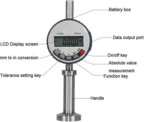 Surface Roughness Tester, Digital Surface Profile Gauge, 0-6.5mm Measuring Range & 0.001mm Resolution,Ideal for Measure The Surface Contours and Pits in Saudi Arabia