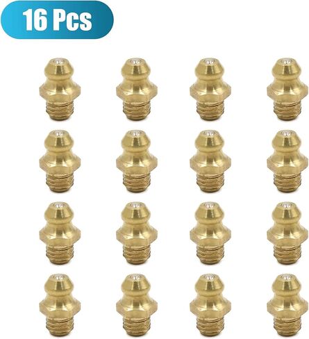 16PCS 1/4-28 Grease Nipple Fittings Straight Brass Grease Zerk Fittings for Car Motorcycle Truck SAE Thread in Saudi Arabia