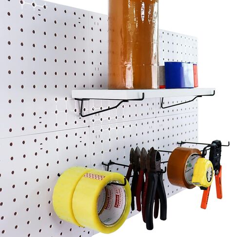 8 عبوات من خطافات بيجبورد معدنية سوداء مقاس 6 بوصات من ملحقات بيجبورد شديدة التحمل، رف بيجبورد يناسب أي أرفف لوح ربط لمنظم التخزين لمنضدة العمل، المرآب، متجر الحرف اليدوية، متجر البيع بالتجزئة in Kuwait