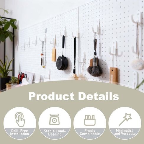 15 قطعة خطاف بيجبورد، ملحقات بيجبورد متوافقة مع لوحات أظافر ايكيا: قم بتعليق أدوات مختلفة، وإكسسوارات، وديكورات، ومجوهرات، وإكسسوارات الملابس، والمحافظ، والأدوات المنزلية، وتقديم الطعام in Kuwait