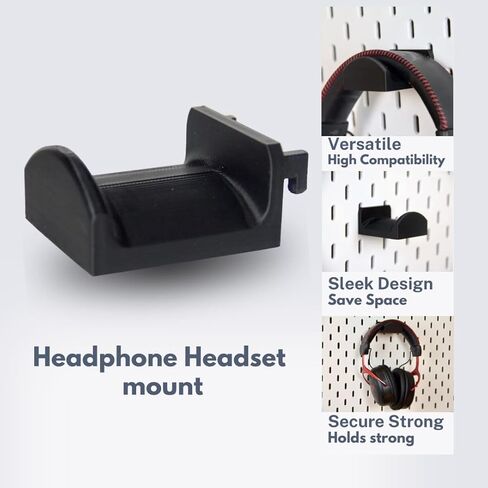 Headphone Holder Compatible with IKEA SKADIS Pegboard, Headset Hanger Hook Mount for Desk Setup in Saudi Arabia