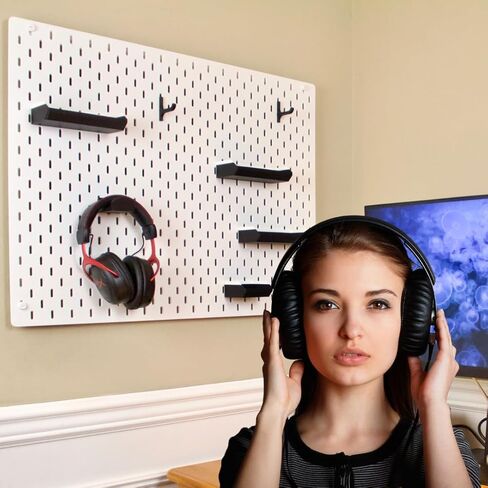Headphone Holder Compatible with IKEA SKADIS Pegboard, Headset Hanger Hook Mount for Desk Setup in Saudi Arabia