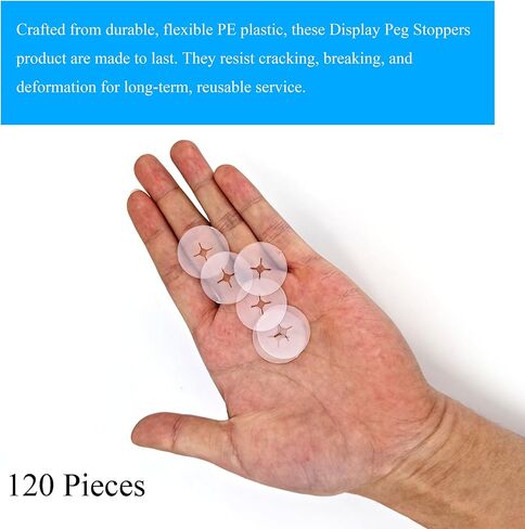 ربط هوك المنتج سدادات مراقبة المخزون كليب عرض ربط هوك سدادات مجلس أوتاد سدادة Pegboard السنانير وقف كليب 120 قطعة 1 بوصة من البلاستيك الأبيض غير زلة للحفاظ على البضائع على السنانير التجزئة in Kuwait