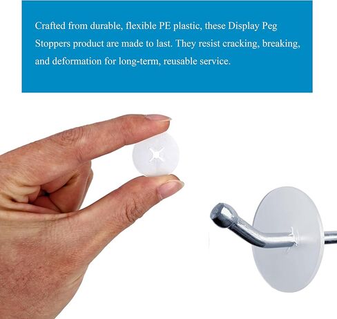 ربط هوك المنتج سدادات مراقبة المخزون كليب عرض ربط هوك سدادات مجلس أوتاد سدادة Pegboard السنانير وقف كليب 120 قطعة 1 بوصة من البلاستيك الأبيض غير زلة للحفاظ على البضائع على السنانير التجزئة in Kuwait