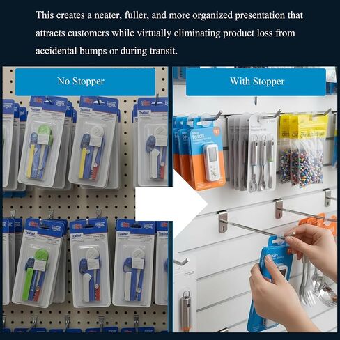 ربط هوك المنتج سدادات مراقبة المخزون كليب عرض ربط هوك سدادات مجلس أوتاد سدادة Pegboard السنانير وقف كليب 120 قطعة 1 بوصة من البلاستيك الأبيض غير زلة للحفاظ على البضائع على السنانير التجزئة in Kuwait