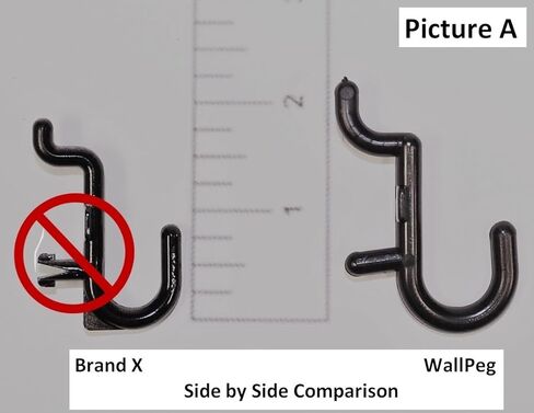 خطافات بيجبورد سوداء كبيرة الحجم من WallPeg - أجهزة بيجبورد، 50 قطعة AM 110-B in Kuwait