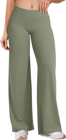 YEOREO Women's Low Rise Straight Leggings Bottoms Workout No Front Seam 31.5" Wide Leg VitaWeave Gym Yoga Pants in Saudi Arabia