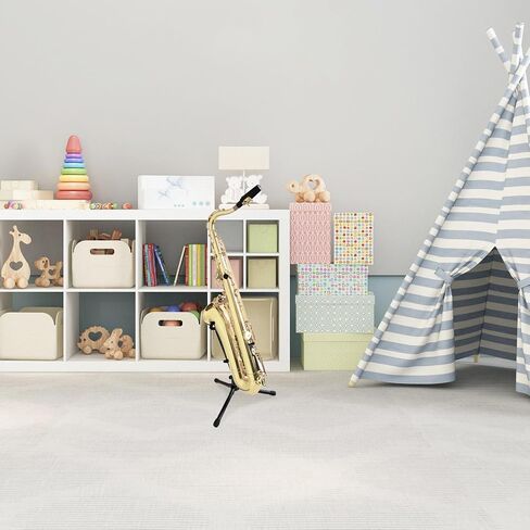 حامل حامل الساكسفون المحمول، قاعدة ثابتة لدعم الساكسفون الأرضي لألتو تينور ساكس، عرض تخزين الأدوات لملحقات موسيقى الرياح in Kuwait