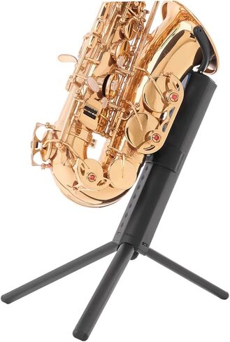 Portable Foldable Tenor Saxophone Stand Sax Holder with Blue Case Black Practical Saxophone Rack for Music Performance and Display in Saudi Arabia