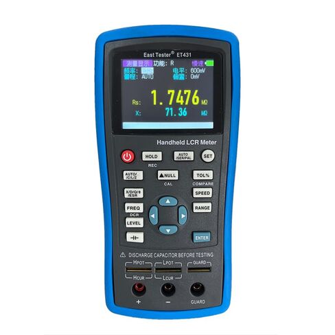 Handheld LCR Meter Bridge, 0.2% Basic Accuracy, 6 Test Frequencies to 100kHz, TFT Display, Electrolytic Capacitor Mode, Type-C & SCPI Protocol,ET432 in Saudi Arabia