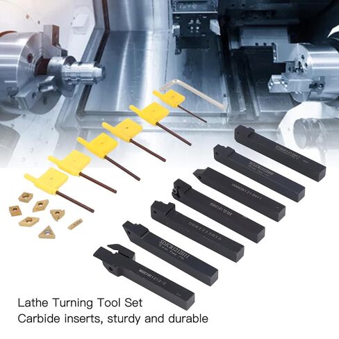 12mm Lathe Boring Bar Set 7PCS Tool Holders, 7PCS Carbide Inserts, 7PCS Wrenches for CNC Lathe Turning and Cutting in Saudi Arabia