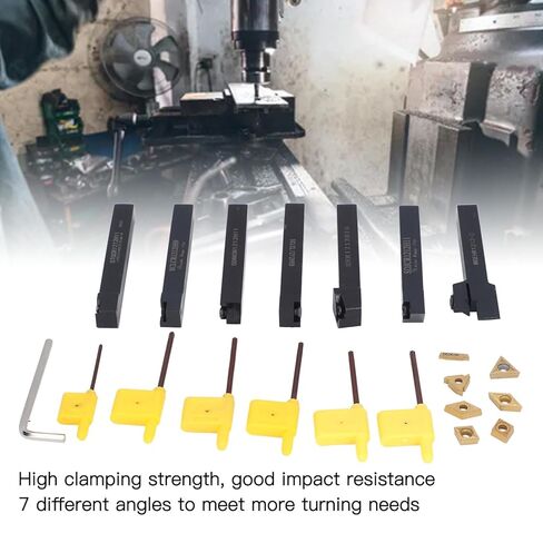 12mm Lathe Boring Bar Set 7PCS Tool Holders, 7PCS Carbide Inserts, 7PCS Wrenches for CNC Lathe Turning and Cutting in Saudi Arabia