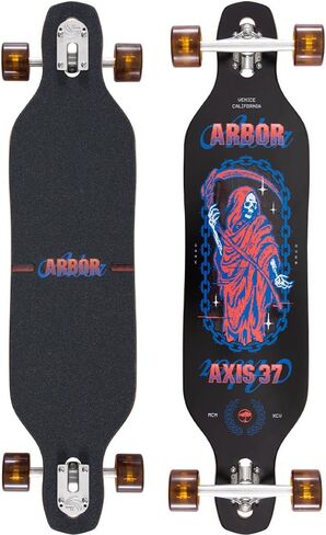 Arbor Axis Journey Reaper 37" Complete Longboard Skateboard – Drop Through Cruiser with Paris 180mm Reverse Kingpin Trucks, 69mm 78A Easyrider Wheels, ABEC 7 Bearings for Cruising, Carving & Commuting in Kuwait