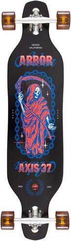 Arbor Axis Journey Reaper 37" Complete Longboard Skateboard – Drop Through Cruiser with Paris 180mm Reverse Kingpin Trucks, 69mm 78A Easyrider Wheels, ABEC 7 Bearings for Cruising, Carving & Commuting in Kuwait