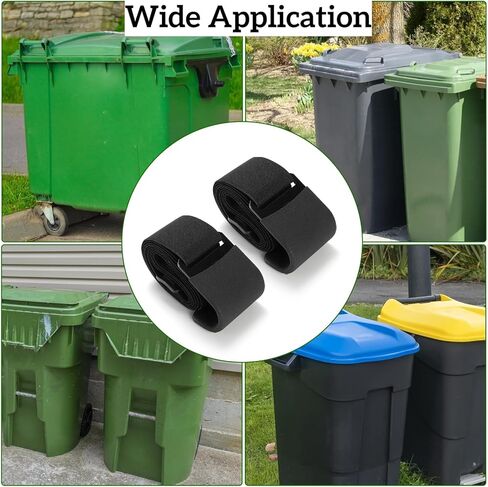 Dicunoy 4 Pack Garbage Can Lids Locks, Adjustable Outdoor Trash Can Straps for Animals, Bear Proof Trash Can Locks for Stop Animals, Squirrels, Dogs and Raccoon Rummaging in Saudi Arabia