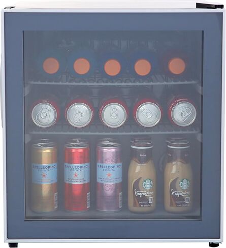 مبرد مشروبات أفانتي مع باب زجاجي 60 علبة ثلاجة صغيرة لمياه صودا البيرة مقاس 18.25 بوصة قائمة بذاتها، مع تحكم في درجة الحرارة قابل للتعديل وأرفف قابلة للإزالة، 1.6 قدم مكعب، معدني in Kuwait