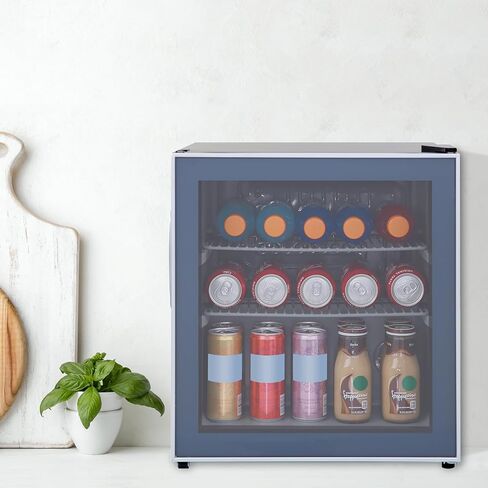 مبرد مشروبات أفانتي مع باب زجاجي 60 علبة ثلاجة صغيرة لمياه صودا البيرة مقاس 18.25 بوصة قائمة بذاتها، مع تحكم في درجة الحرارة قابل للتعديل وأرفف قابلة للإزالة، 1.6 قدم مكعب، معدني in Kuwait