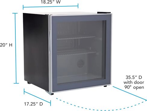 مبرد مشروبات أفانتي مع باب زجاجي 60 علبة ثلاجة صغيرة لمياه صودا البيرة مقاس 18.25 بوصة قائمة بذاتها، مع تحكم في درجة الحرارة قابل للتعديل وأرفف قابلة للإزالة، 1.6 قدم مكعب، معدني in Kuwait