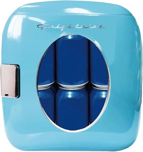 Frigidaire Retro Mini Fridge, 12/9 liters Cans Beverage Cooler, 100% Freon-Free & Eco Friendly Perfect for Home, Office, or Cars. Includes Plugs for Home Outlet & 12V Car Charger (PINK) in Saudi Arabia
