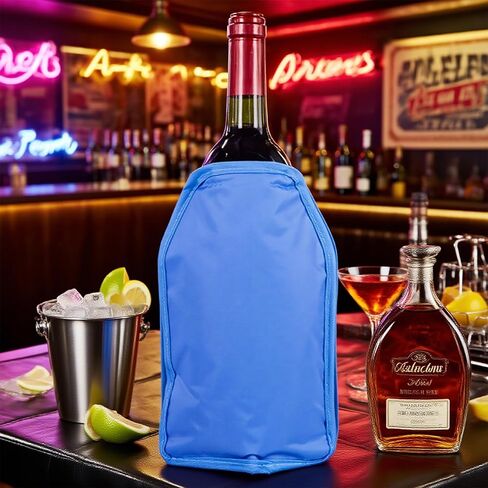 Wine Cooler Sleeve, Wine Bottle Chiller Sleeve, Long Lasting Reusable Freezer Gel Sleeve | Chill Prosecco, Champagne, Beer & Wine Bottles | Portable Insulator, Perfect Gift for Wine Lover（a set of 2) in Kuwait