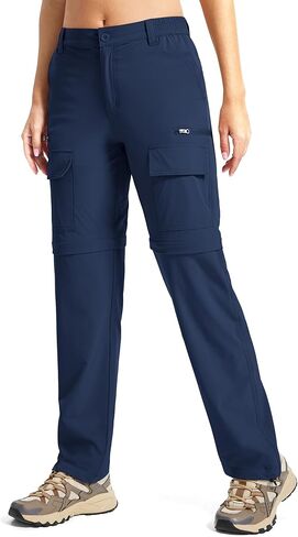 Women's Hiking Pants Convertible Lightweight Quick Dry Stretch Zip Off 7 Pockets Outdoor Travel Cargo Pants in Saudi Arabia