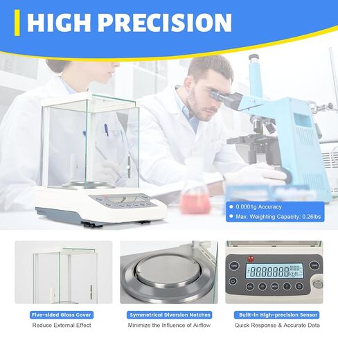 Analytical Balance 120 x 0.0001g 0.1mg Digital Electronic Analytical Balance Precision Lab Scale,Used in Schools, Enterprises, The Pharmaceutical Industry and The Food Industry in Saudi Arabia
