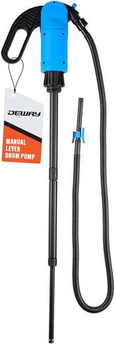 مضخة طبلة رافعة يدوية من Deway مع أنبوب شفط قابل للتعديل وخرطوم 78 بوصة - مضخة نقل يدوية للديزل والكيروسين ومواد التشحيم ومضادات التجمد ومادة DEF والمواد الكيميائية الزراعية والمياه غير الصالحة للشرب in Kuwait