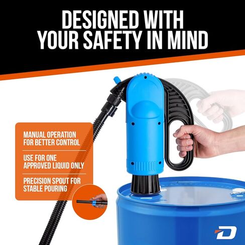 مضخة طبلة رافعة يدوية من Deway مع أنبوب شفط قابل للتعديل وخرطوم 78 بوصة - مضخة نقل يدوية للديزل والكيروسين ومواد التشحيم ومضادات التجمد ومادة DEF والمواد الكيميائية الزراعية والمياه غير الصالحة للشرب in Kuwait