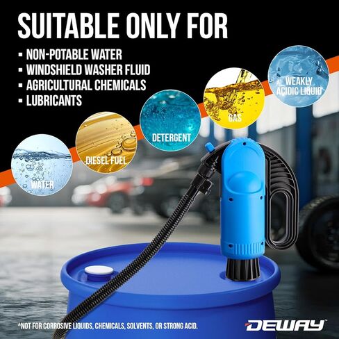 مضخة طبلة رافعة يدوية من Deway مع أنبوب شفط قابل للتعديل وخرطوم 78 بوصة - مضخة نقل يدوية للديزل والكيروسين ومواد التشحيم ومضادات التجمد ومادة DEF والمواد الكيميائية الزراعية والمياه غير الصالحة للشرب in Kuwait