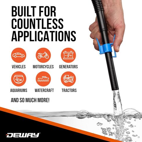 مضخة طبلة رافعة يدوية من Deway مع أنبوب شفط قابل للتعديل وخرطوم 78 بوصة - مضخة نقل يدوية للديزل والكيروسين ومواد التشحيم ومضادات التجمد ومادة DEF والمواد الكيميائية الزراعية والمياه غير الصالحة للشرب in Kuwait